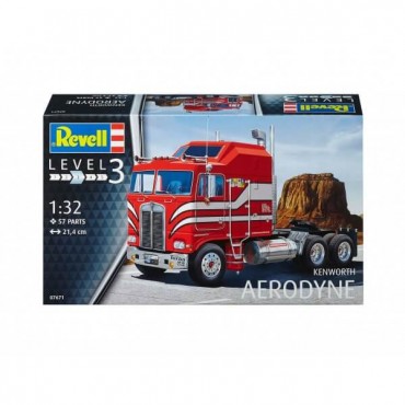 KIT PARA MONTAR REVELL CAMINHAO KENWORTH AERODYNE 1/32 57 PEÇAS REV 07671